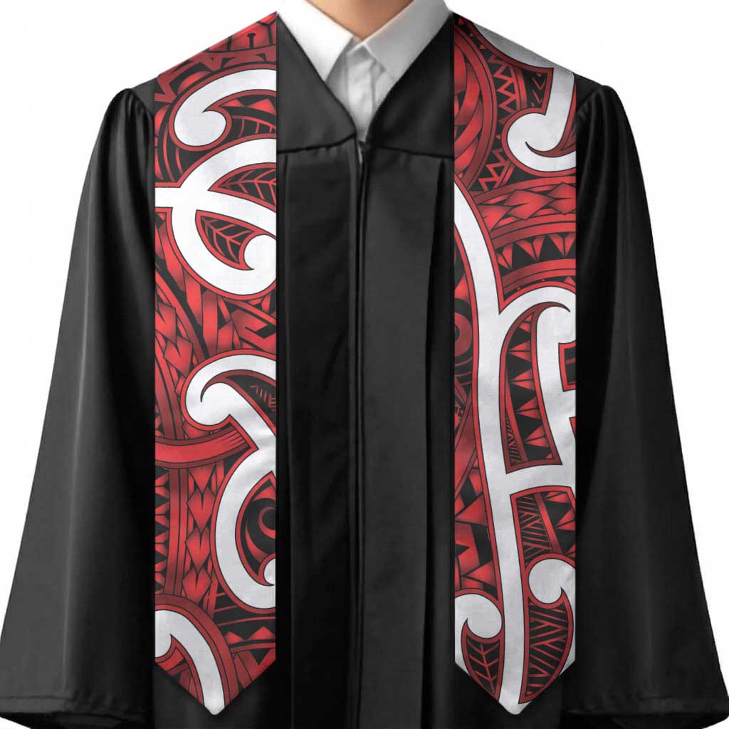 Aotearoa Maori Kowhaiwhai Graduation Stole Whero Puhoro and Patiki