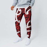 Aotearoa Maori Kowhaiwhai Jogger Pants Whero Puhoro and Patiki