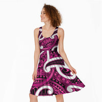 Aotearoa Maori Kowhaiwhai Midi Dress Mawhero Puhoro and Patiki