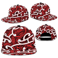 Aotearoa Maori Kowhaiwhai Snapback Cap Whero Puhoro and Patiki LT9 - Polynesian Pride