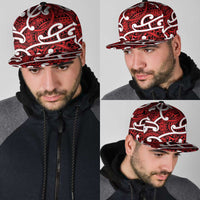 Aotearoa Maori Kowhaiwhai Snapback Cap Whero Puhoro and Patiki LT9 - Polynesian Pride