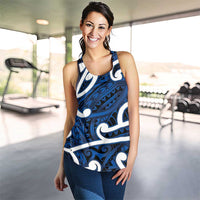 Aotearoa Maori Kowhaiwhai Women Racerback Tank Kikorangi Puhoro and Patiki LT9 - Polynesian Pride