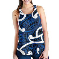 Aotearoa Maori Kowhaiwhai Women Racerback Tank Kikorangi Puhoro and Patiki LT9 - Polynesian Pride