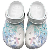 Aotearoa Maori Sea Animals Tribal Clogs Shoes Manta Ray and Shark Moko Pattern Sweet Pastel LT03 Multicolor - Polynesian Pride