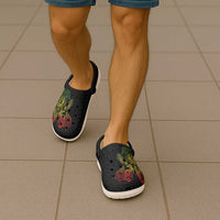 Aotearoa Moko Tribal Tattoo Clogs Shoes New Zealand Maori Penguin and Fantail Reggae Style LT03 - Polynesian Pride
