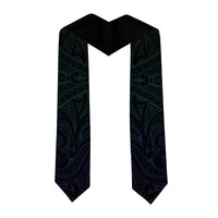 Aotearoa New Zealand Graduation Stole Koru Fern Blue Gradient
