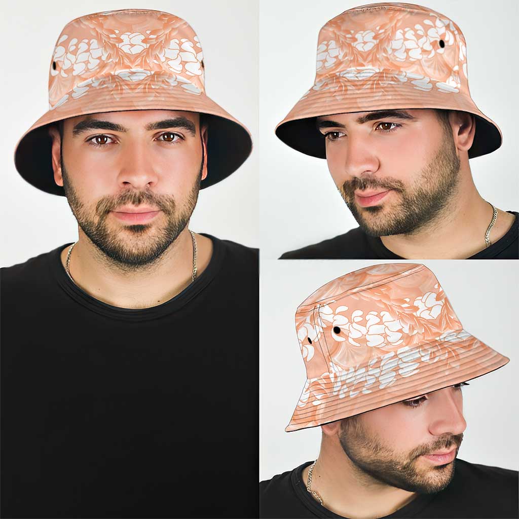 Apricot Mermaid Puakenikeni Maile Lei Bucket Hat
