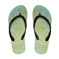 Baby Green Gradient Polynesia Flip Flops Hawaiian Tribal Hammerhead Shark Tattoo - Polynesian Pride