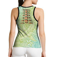 Baby Green Gradient Polynesia Hollow Tank Top Hawaiian Tribal Hammerhead Shark Tattoo LT14 - Polynesian Pride