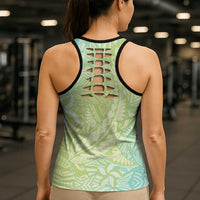 Baby Green Gradient Polynesia Hollow Tank Top Hawaiian Tribal Hammerhead Shark Tattoo LT14 - Polynesian Pride
