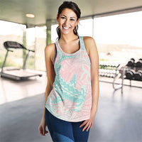 Baby Pink Gradient Polynesia Women Racerback Tank Hawaiian Tribal Hammerhead Shark Tattoo - Polynesian Pride
