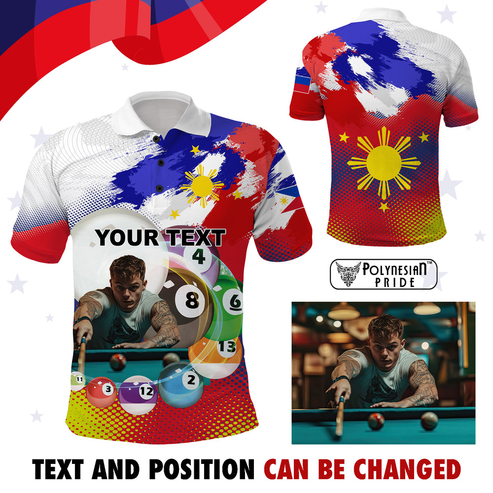 Custom Photo Philippines Pool Champion Polo Shirt The Art of Perfect Precision CTM03