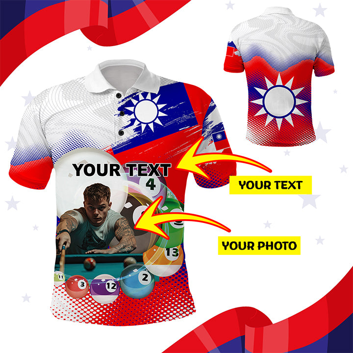 Custom Photo Taiwan Pool Champion Polo Shirt The Art of Perfect Precision CTM03