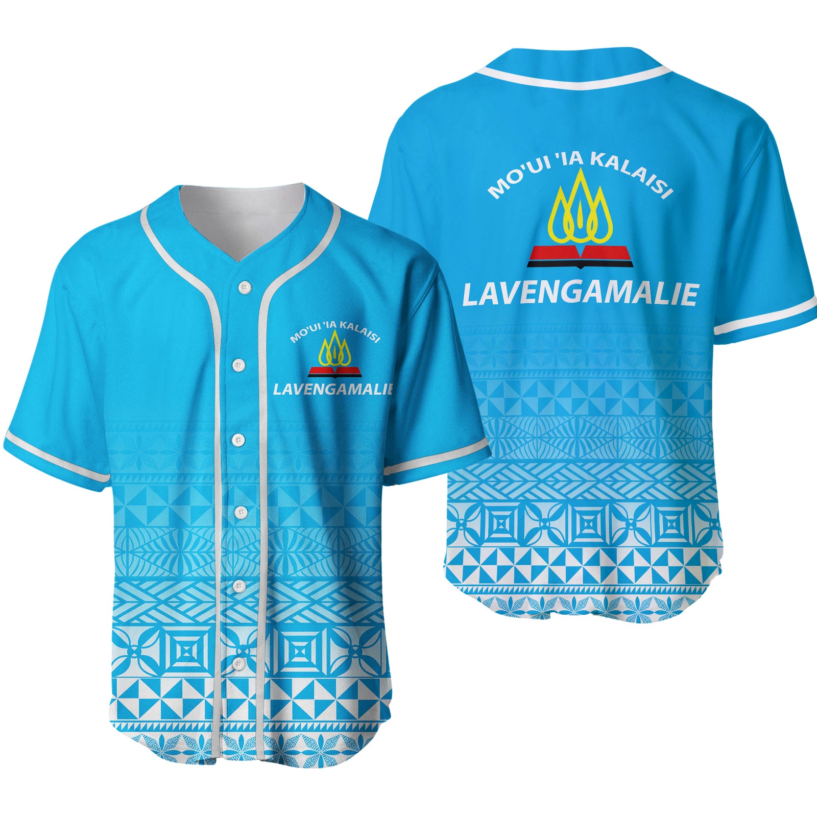Tonga Lavengamalie College Tongan Pattern Baseball Jersey - LT12