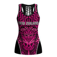 Basketball New Zealand Hollow Tank Top Pink Maori Ta Moko Indigenous - Polynesian Pride