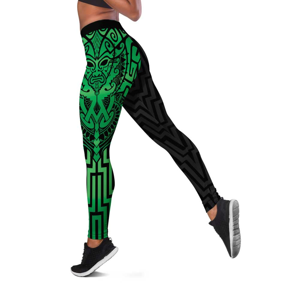 Basketball New Zealand Leggings Green Maori Ta Moko Indigenous - Polynesian Pride