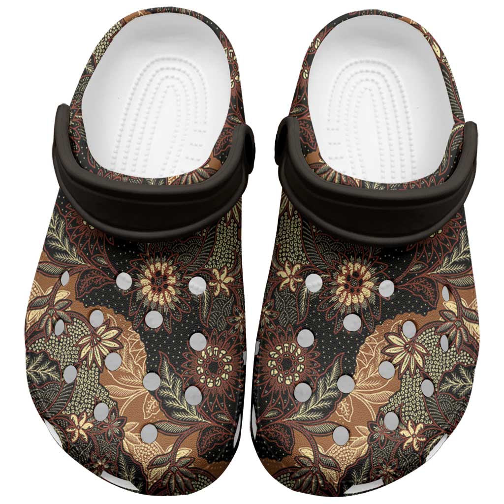 Batik Pedalaman Semen Lereng Style Clogs Shoes Indonesian Traditional Pattern