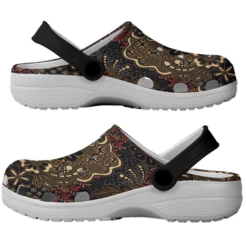 Batik Sekar Jagad Clogs Shoes Indonesian Traditional Pattern