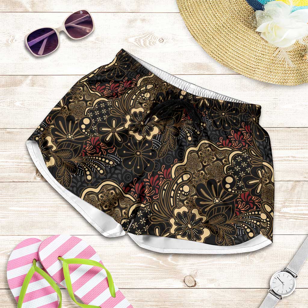 Batik Sekar Jagad Shorts for Women Indonesian Traditional Pattern