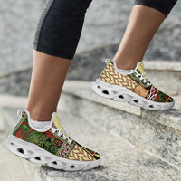 Beige Aotearoa Kowhaiwhai Pattern Clunky Sneakers NZ Maori Quilt Style - Polynesian Pride