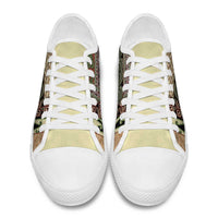 Beige Aotearoa Kowhaiwhai Pattern Low Top Shoes NZ Maori Quilt Style - Polynesian Pride