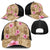 Beige Hawaii Hibiscus With Tropical Flowers Motifs Mesh Trucker Cap - Polynesian Pride