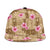 Beige Hawaii Hibiscus With Tropical Flowers Motifs Snapback Cap - Polynesian Pride