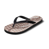 Beige Hawaii Palaka Flip Flops Hawaiian Honohono Lei