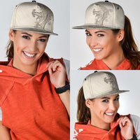 Beige Hawaii Snapback Cap Hammerhead Shark Tattoo Curve Polynesian - Polynesian Pride