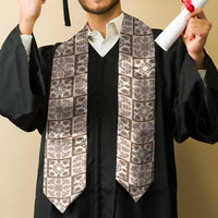 Beige Palaka Quilt Hawaii Graduation Stole Hawaiian Tropical Monstera Sea Turtle LT14