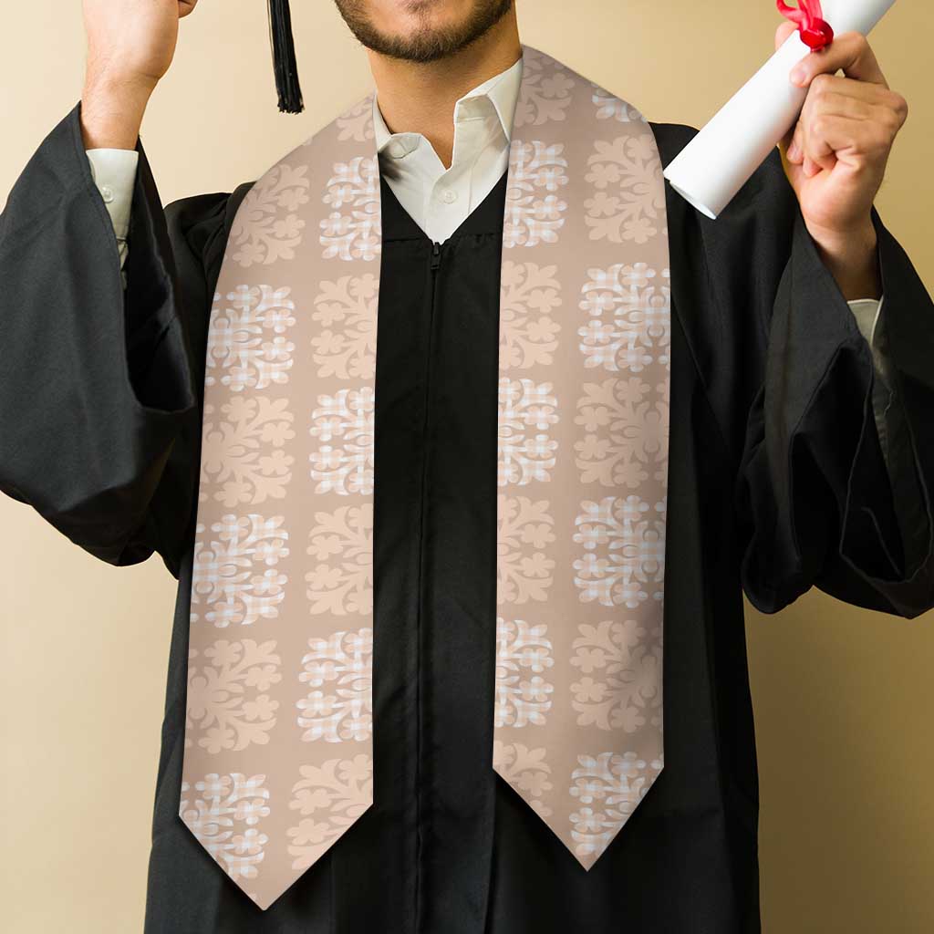 Beige Palaka Quilt Hawaii Graduation Stole Traditional Hawaii-plaid Pattern - Polynesian Pride