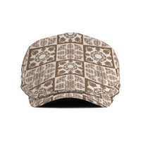 Beige Palaka Quilt Hawaii Jeff Hat Hawaiian Tropical Monstera Sea Turtle LT14 Beige - Polynesian Pride