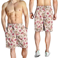 Beige Paniolo Palaka Hawaiian Cowgirl Christmas Shorts for Men - Polynesian Pride