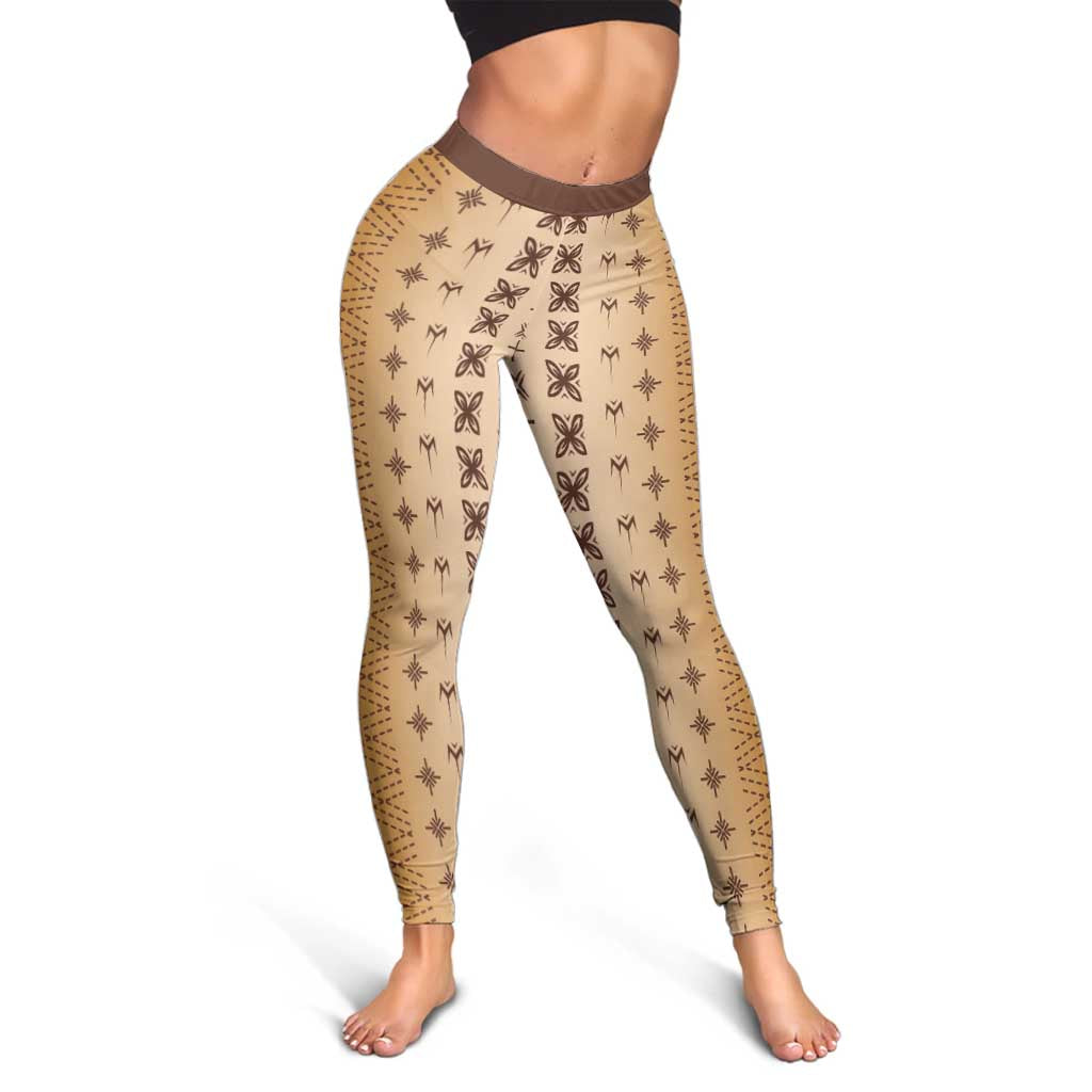 Beige Samoa Malu Tattoo Inspired Leggings