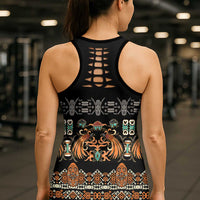Black Batik Papua-inspired Pattern Hollow Tank Top - Polynesian Pride