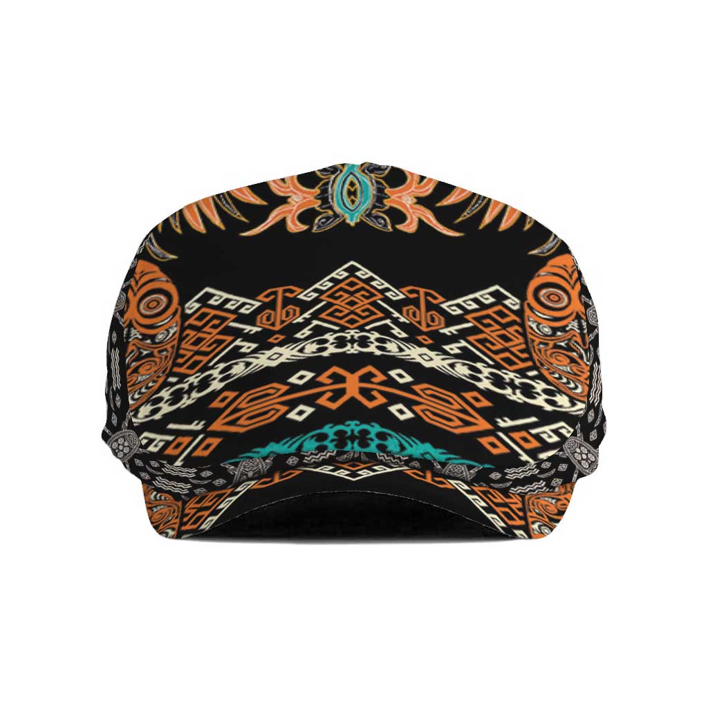 Black Batik Papua-inspired Pattern Jeff Hat - Polynesian Pride
