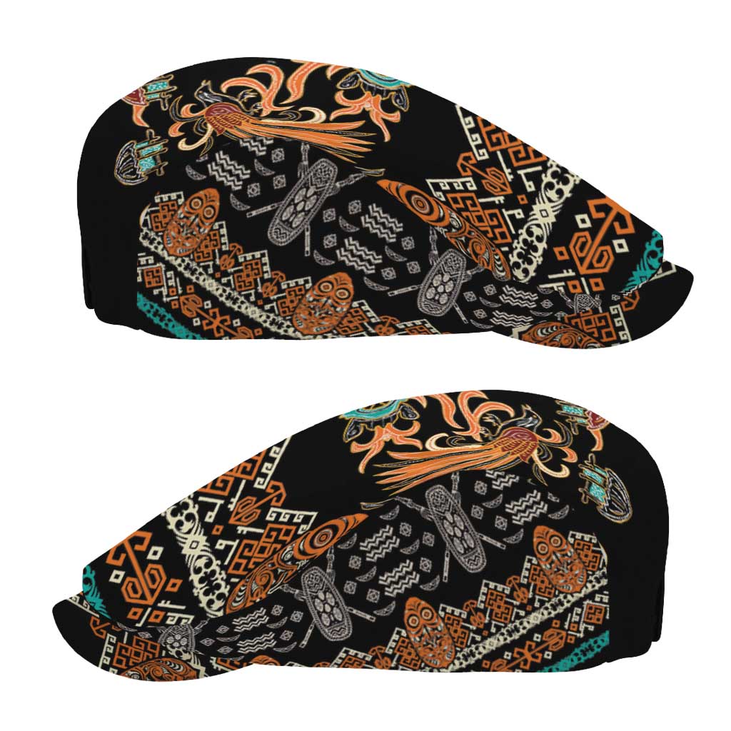 Black Batik Papua-inspired Pattern Jeff Hat - Polynesian Pride