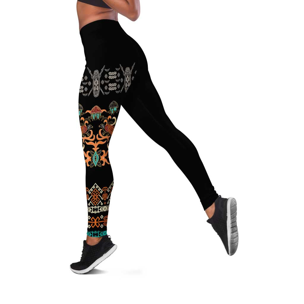 Black Batik Papua-inspired Pattern Leggings - Polynesian Pride