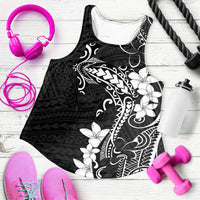 Black Hawaii Women Racerback Tank Hammerhead Shark Tattoo Curve Polynesian - Polynesian Pride