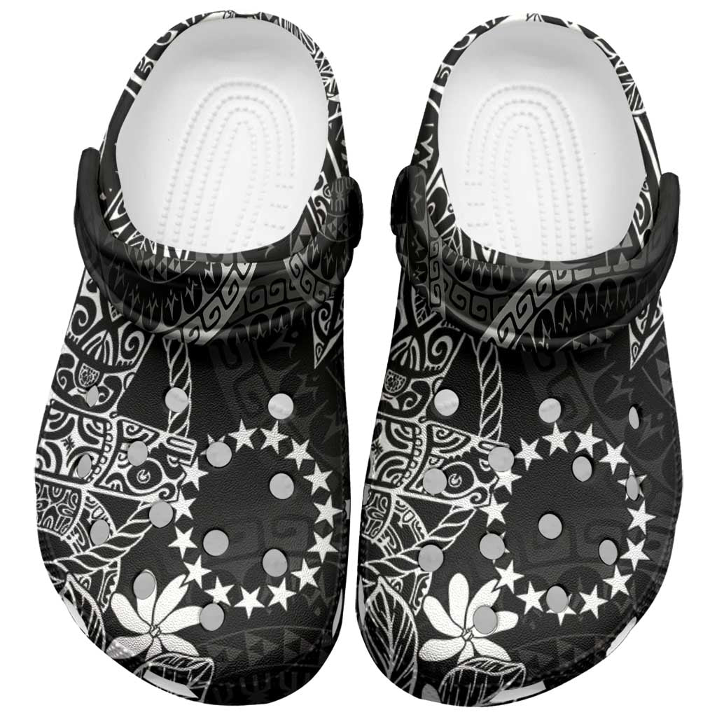 Black Kuki Airani Tapakau Clogs Shoes Tribal Anchor Mix Tiare