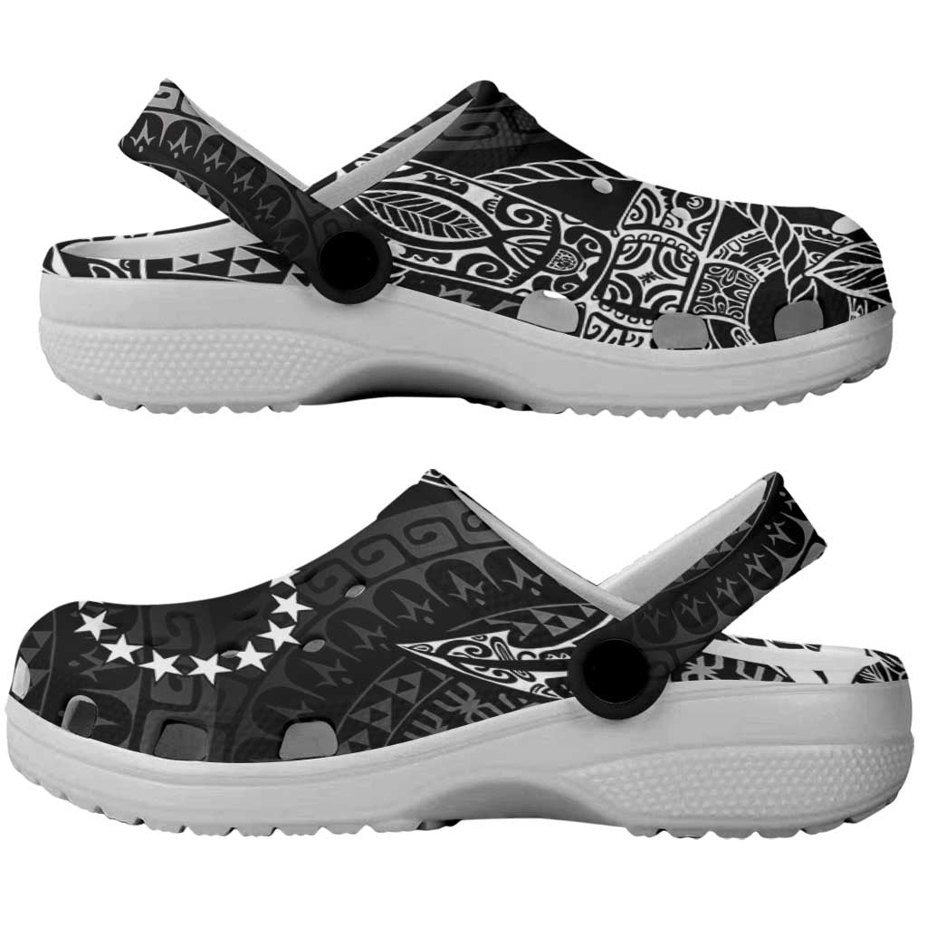 Black Kuki Airani Tapakau Clogs Shoes Tribal Anchor Mix Tiare