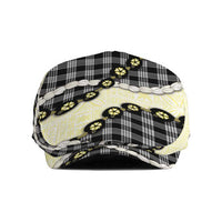 Black Palaka Hawaii Jeff Hat Kukui Nut Pikake Lei Hawaiian Tapa Pattern - Polynesian Pride