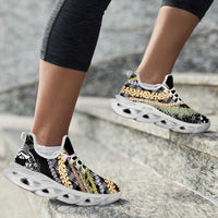 Black Palaka Hawaii Leis Clunky Sneakers Hawaiian-plaid Elegant Tropical Vibes LT14 - Polynesian Pride