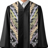 Black Palaka Hawaii Leis Graduation Stole Hawaiian-plaid Elegant Tropical Vibes - Polynesian Pride