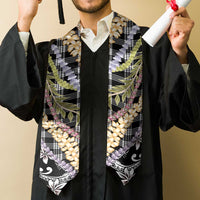 Black Palaka Hawaii Leis Graduation Stole Hawaiian-plaid Elegant Tropical Vibes LT14