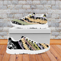 Black Palaka Hawaii Leis Sneakers Hawaiian-plaid Elegant Tropical Vibes LT14 Black - Polynesian Pride