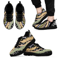 Black Palaka Hawaii Leis Sneakers Hawaiian-plaid Elegant Tropical Vibes LT14 - Polynesian Pride