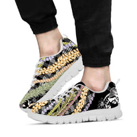 Black Palaka Hawaii Leis Sneakers Hawaiian-plaid Elegant Tropical Vibes LT14 - Polynesian Pride