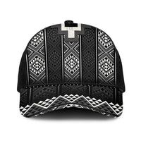 Black Taniko Aotearoa Mesh Trucker Cap Niho Taniwha Mix Poutama - Polynesian Pride