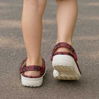 Black Tonga Kilisimasi Fiefia Clogs Shoes Pacific Patchwork Xmas Vibes - Polynesian Pride